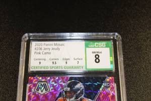 lot 211 image: 2020 Mosaic Pink Camo Prizm Jerry Jeudy #206 CSG 8