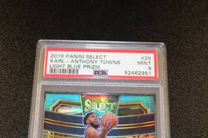 lot 226 image: 2019-20 Select Light Blue Prizm Karl Anthony Towns #25 PSA 9 11299  Only 299 Exist