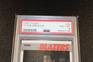 lot 235 image: 1987-88 Fleer Clyde Drexler #30 PSA 8