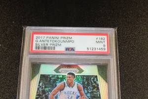 lot 238 image: 2017-18 Prizm Silver Giannis Antetokounmpo #182 PSA 9
