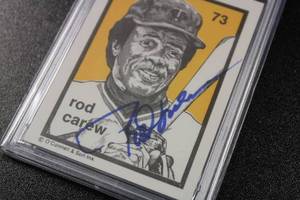 lot 283 image: OConnell & Sun Ink Rod Carew Trading Card In Person Autograph PSA DNA COA