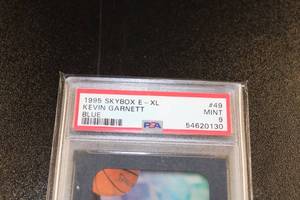 lot 285 image: 1995-96 Skybox E-XL Blue Kevin Garnett #49 Rookie Card PSA 9