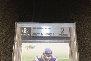 lot 286 image: 2007 Score Adrian Peterson #341 Rookie Card BGS 9