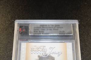 lot 287 image: 2005-06 In The Game Used Jersey Silver Ultimate Number Mike Bossy 1425 Slabbed