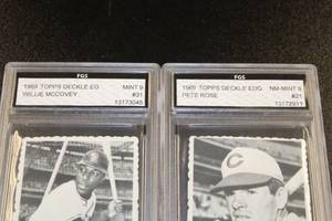 lot 295 image: 1969 Topps Deckle EG Willie McCovey #31 FGS 9 & Pete Rose #21 FGS 8 Lot