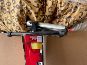 Husky 43 in. Stationary Steel Roller Stand with Edge Guide