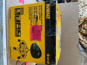 DEWALT 24 in. H x 16 in. W x 16 in. D Adjustable Shop Stool with Casters