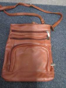 Steeltime Leather Crossbody Bag ope...