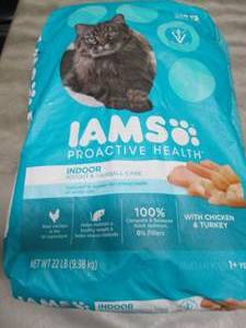 22 lb Bag Iams Indoor Cat Food...