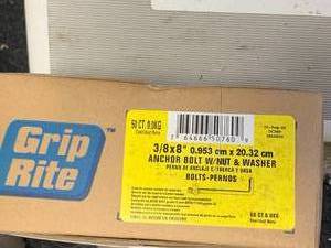 4 Boxes 38x 8 Anchor Bolts, Washer, Nut (about 45lbs)