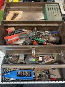 Vintage Metal Toolbox w All Contents