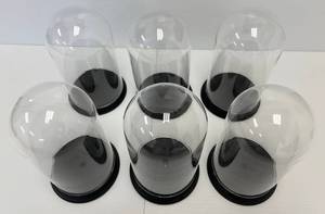 Glass Display Domes With Wood Base 7T x 3 34 Inside