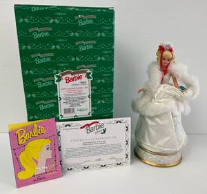 1996 Enesco Happy Holidays Barbie, 1989 Limited Edition Musical Tune  Silver Bells