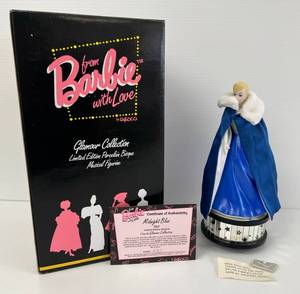 1994 Enesco From Barbie With Love Glamour Collection Limited Edition Porcelain Bisque Musical Figure ( Midnight Blue, 1965 Musical Figurine Plays The Tune  Moon River   NIB