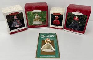 Group Of Hallmark Keepsake Ornaments Collectors Club Series And Collectors Series Barbie