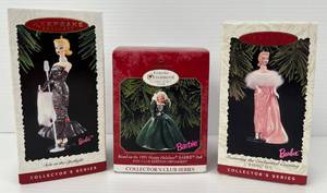 Group Of Hallmark Keepsake Ornaments Collectors Club Series And Collectors Series Barbie