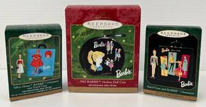 Group Of Hallmark Keepsake Ornaments Barbie Travel Cases