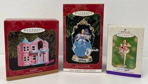 Group Of Hallmark Keepsake Ornaments Barbie And Cinderella