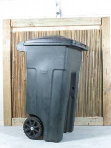 Toter 32 Gal. Greenstone Trash Can with Wheels and Attached Lid