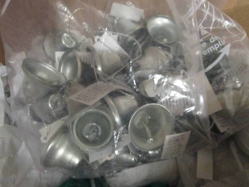 box of bells, glass and metal ...