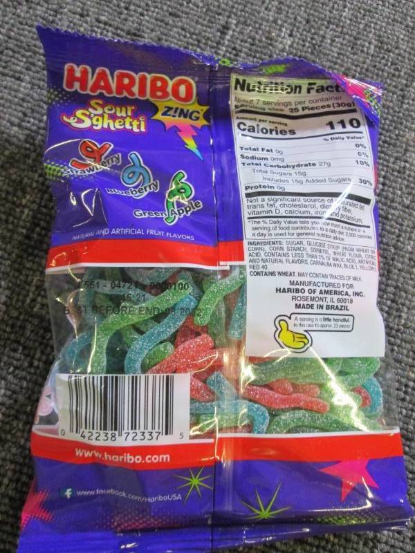 87.2oz bags of harbio zing sour sg...