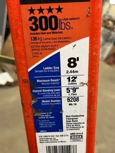 lot 29 image: Werner 8ft Fiberglass Step Ladder