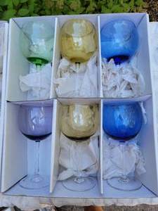 lot 95A image: Block Crystal Wine Glasses