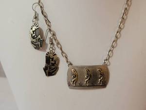 lot 35B image: Kokopelli Flute Player Jewelry Group