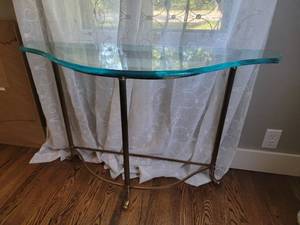 lot 110 image: Stylish Glass Top Console Table