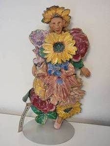lot 98 image: Handcrafted Clay Textile Wallflower Doll