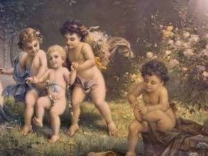 lot 150 image: Brilliant Fine Art Print -  Garden Cherubs