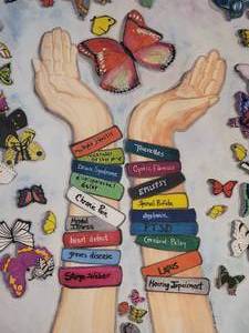lot 69 image: Inspiring Fine Art Print by Renee Granger Smith - WristbandsButterflies