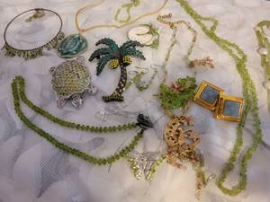 lot 45D image: Costume Jewelery Collection - Greens