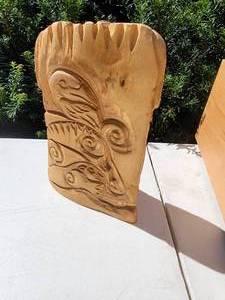 lot 207 image: Michael Quirke signed Irish Wood Carving