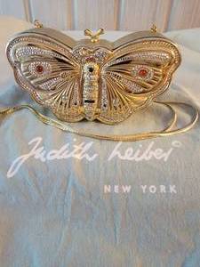 lot 1 image: Judith Leiber Butterfly Minaudiere Clutch Purse