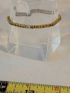 lot 166 image: 14K Yellow Gold Gemstone Tennis Bracelet