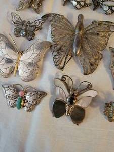 lot 137 image: Sterling Silver Butterfly Brooch Collection
