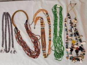 lot 219 image: Native American Beadwork Necklace Collection, lot of 5