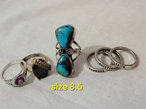lot 227 image: Native American Turquoise Ring plus Others, size 8.5