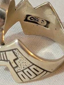 lot 233 image: Fabulous Southwestern Multi Stone Sterling Ring, size 9