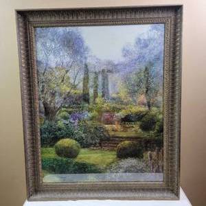 lot 457 image: Beautiful Custom-Framed Floral Landscape Print