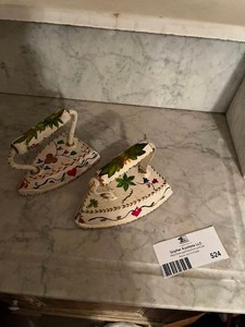 lot 524 image: Vintage Cast Iron Hand-Painted Irons