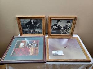 lot 485 image: Four Framed Prints- Laurel & Hardy, King Kong, And More