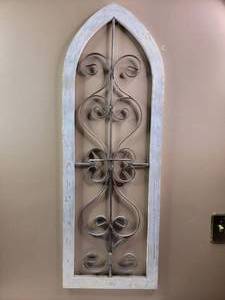 lot 488 image: Lovely Wood and Metal Wall Decoration 45x16