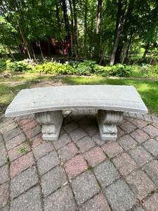 lot 493 image: Ceramic Outdoor Bench H 16.5 W 42 D14.5