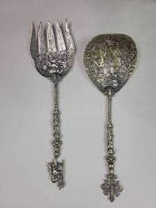 lot 647 image: Vintage Camille International Silver Company Salad Fork & Spoon