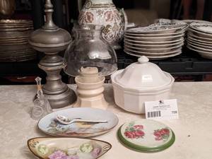 lot 709 image: Romantic Decor Collection- Floral China, Crystal & More