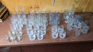 Large Collection of Vintage Crystal And Etched Glasses