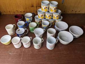 Large Fabulous Lot - 25 Cute Mugs & 3 bowls