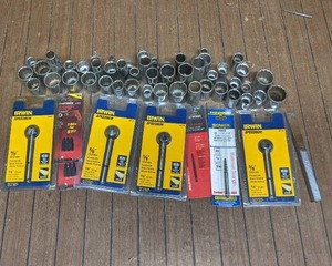 Assorted Socket Wrenches and Drill Bits